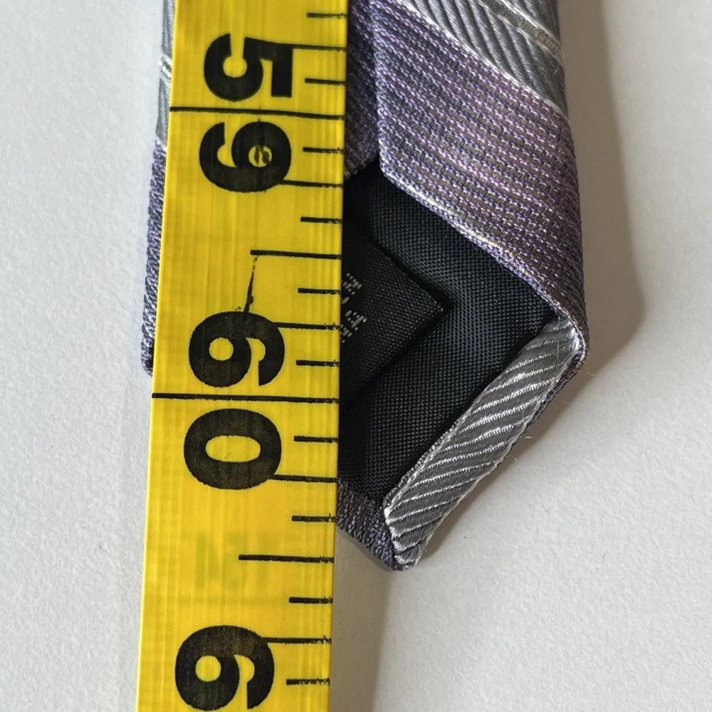 Arrow USA Purple Silver 100% Silk Repp Necktie 3.5